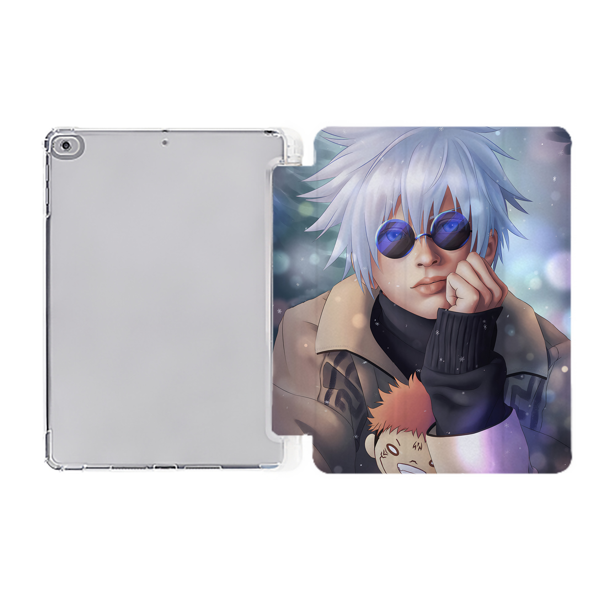 （画像用） 呪術廻戦 Jujutsu Kaisen IPad ケース ペン収納付き 三つ折りスタンド PUレザー×シリコン 対応機種9.5/10.5/10.9インチ